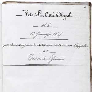 13 gennaio 1527 - Voto città di Napoli